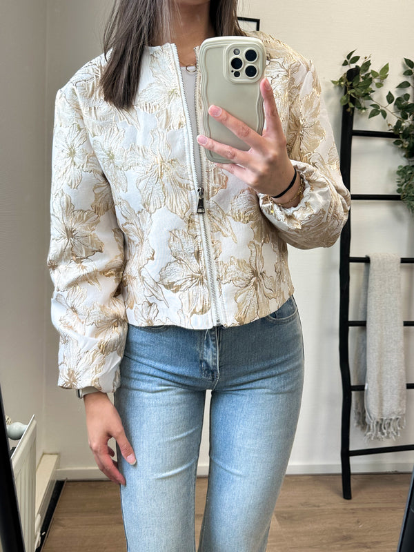 Lou Flower Printed Jacket - Brons