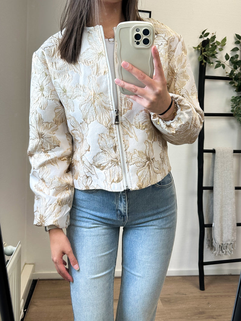 Lou Flower Printed Jacket - Brons