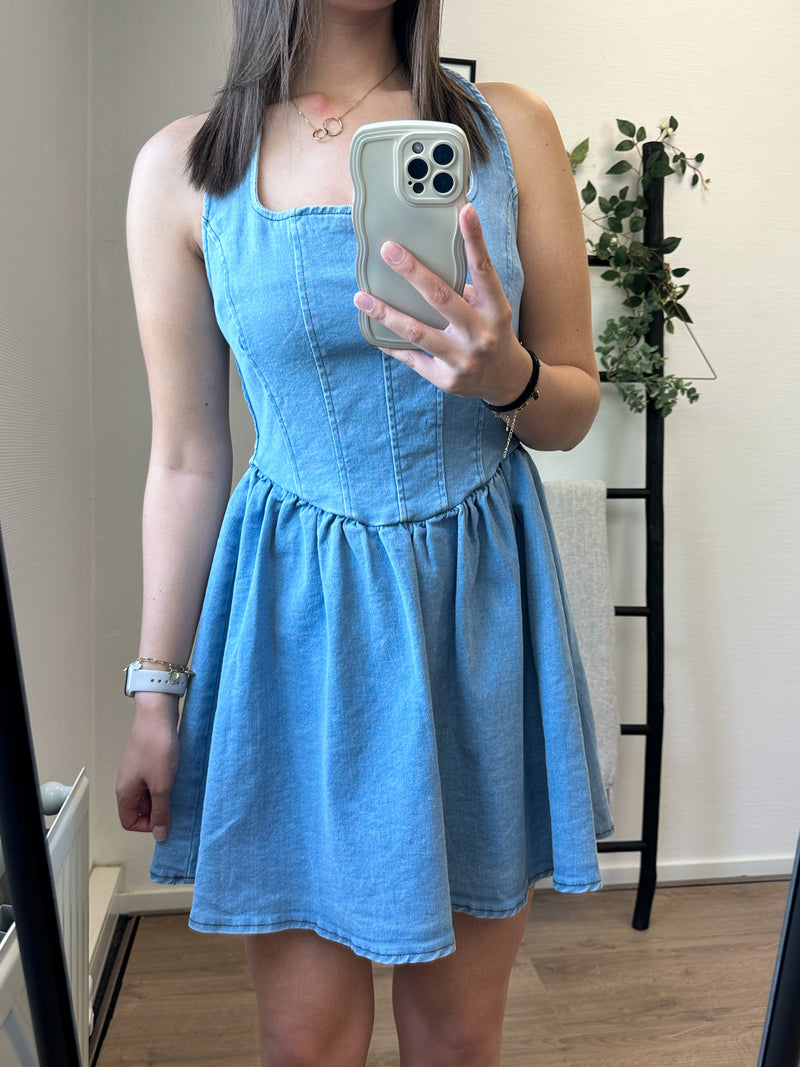Hilary Denim Dress - Light Blue