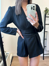Zaya Blazer Belt Playsuit - Black