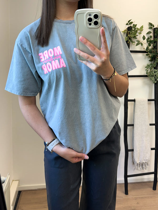 More Por Favor Amor Tee - Grey