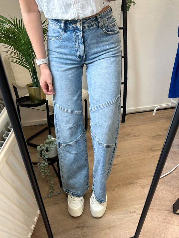 Chelsea Lined Wide Leg Jeans - Blue Denim