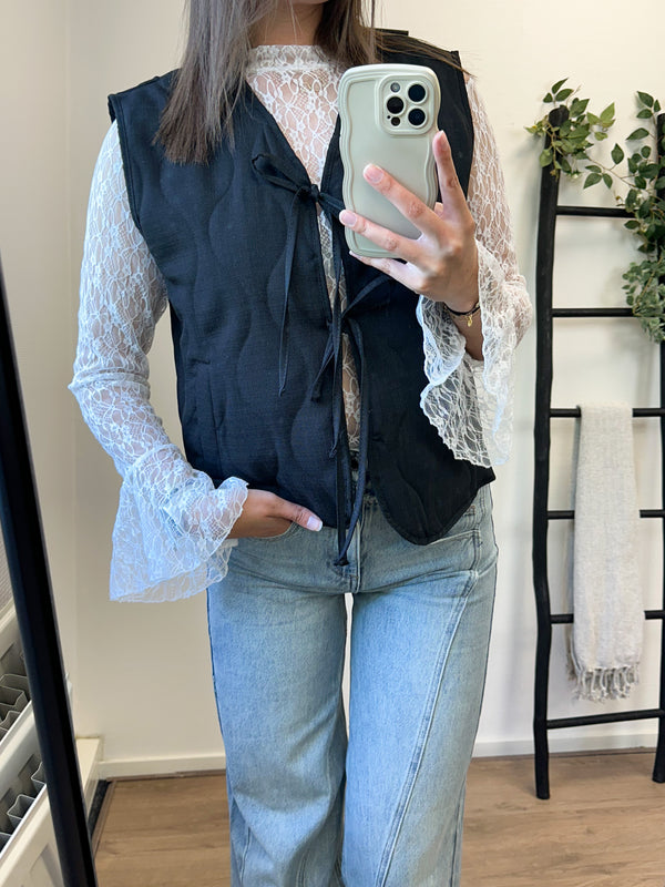 Sue Bow Gilet - Black