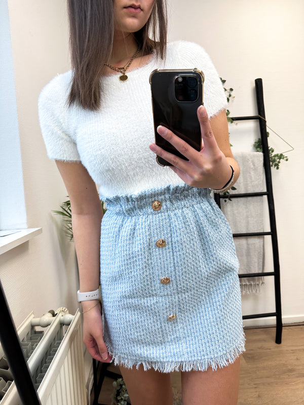 Lieva Tweed Skirt - Blue