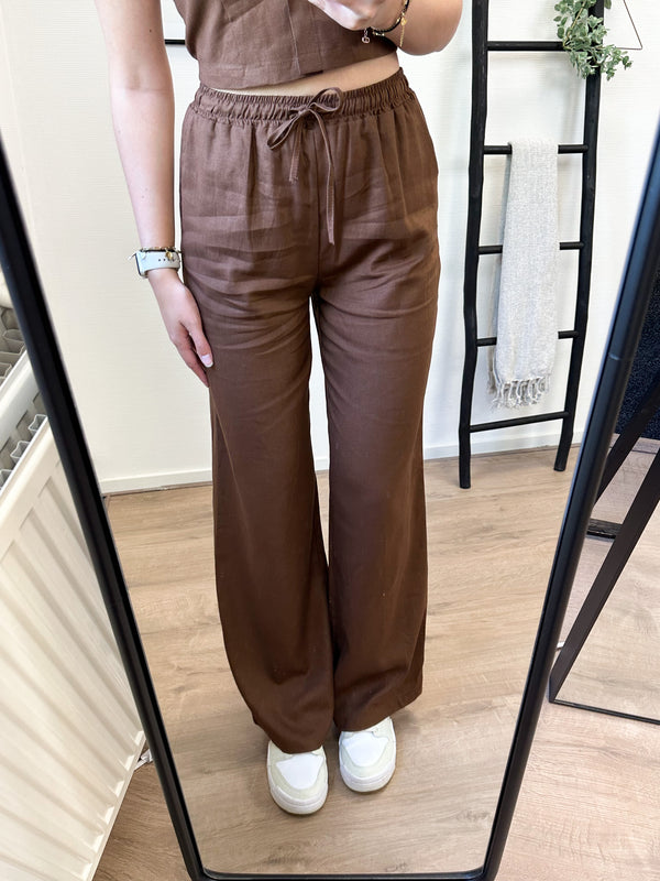 Mindy Linnen Pants - Brown