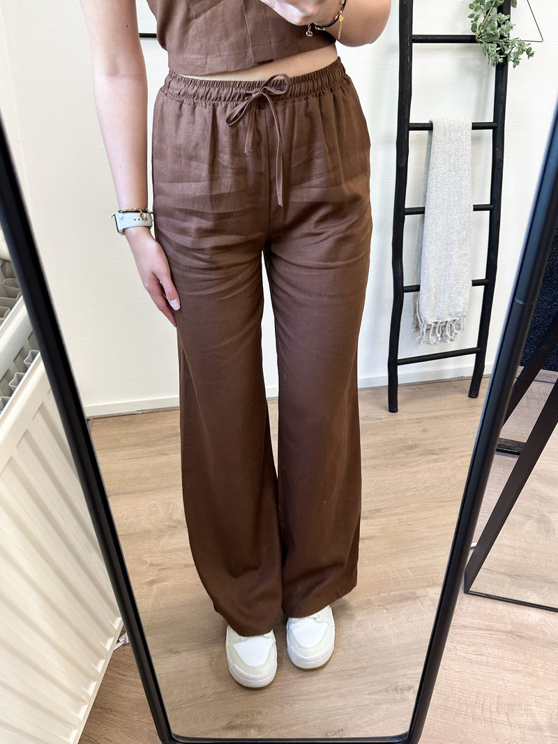 Mindy Linnen Pants - Brown
