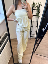 Nikka Linnen Striped Pants - Yellow