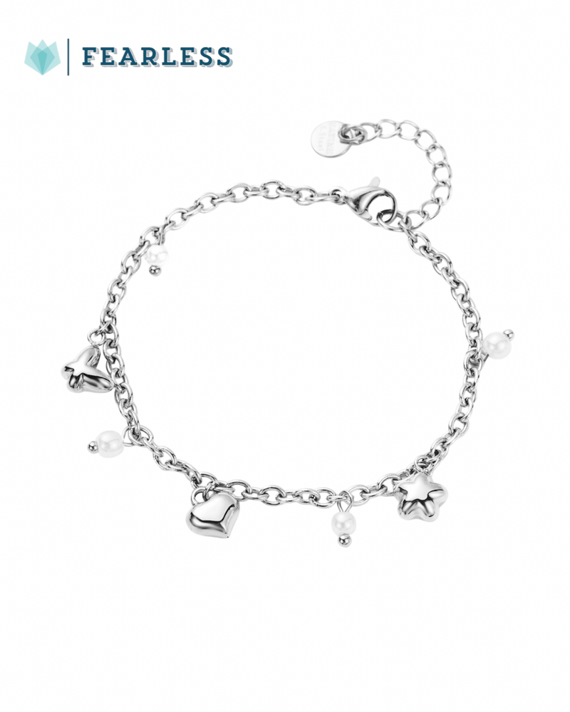 Armband Vlinder Hartje Bloemetje - Zilver