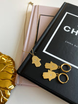 Oorbel hanger hand met ster - Goud