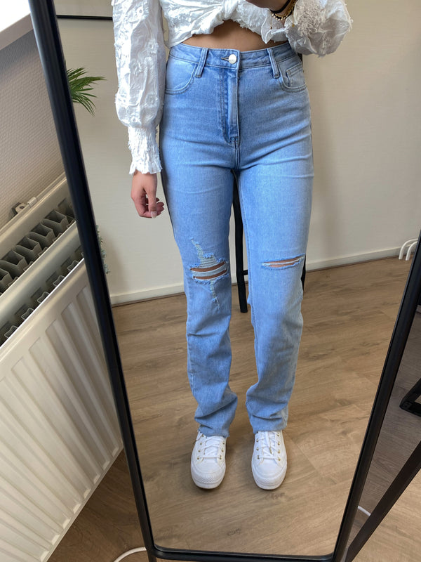 Evy Tall Straight Stretch Jeans - Blue Denim