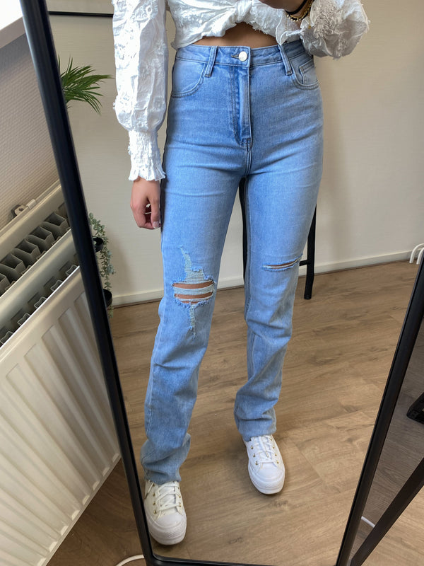 Evy Tall Straight Stretch Jeans - Blue Denim