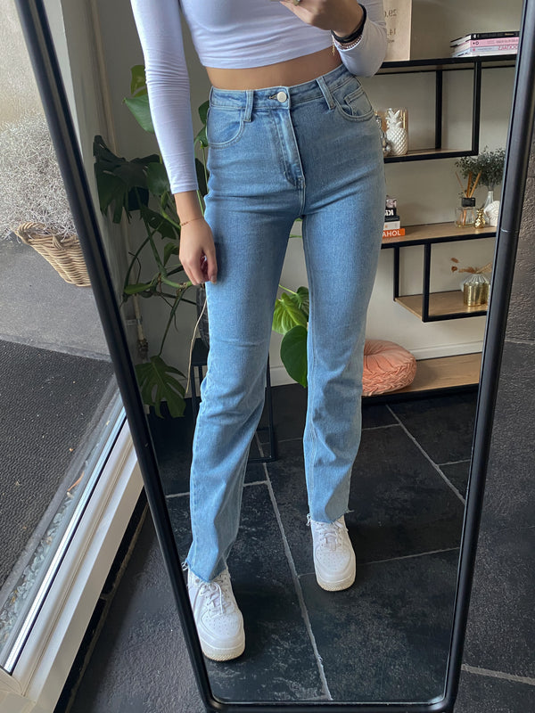 Lize Straight Stretch Jeans - Blue Denim